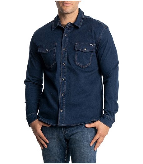 Men's Marlow Long Sleeve Stretch Denim Shirt - Online Only