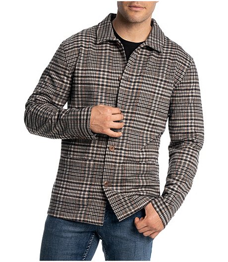 Men's Burt Long Sleeve Plaid Knit Jacket - Online Only