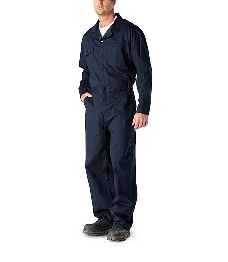 Men's Button Cotton Coverall with Elastic Waistband