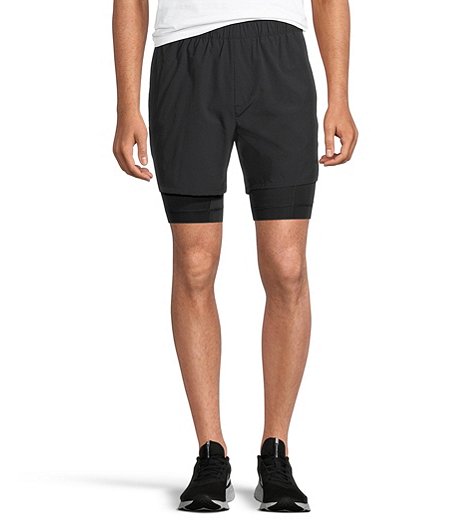 Men's 2-in-1 Mid Rise Relaxed Fit FreshTech Stretch Woven Shorts