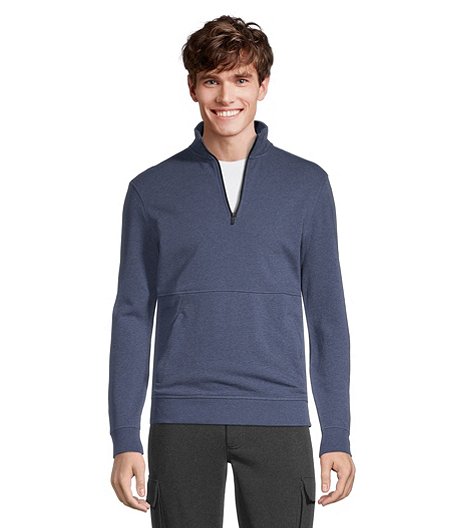 Men's Stretch Terry Quarter Zip Fleece Pullover