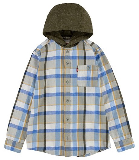 Boys' 7-16 Years Flannel Long Sleeve Hooded T Shirt | Mark's