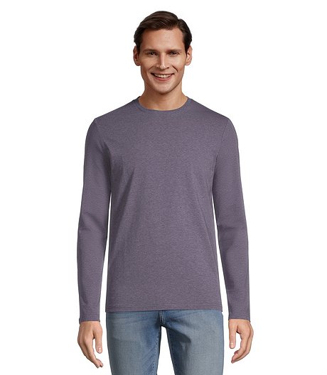 Men's Long Sleeve Modern Fit Stretch Crewneck T Shirt