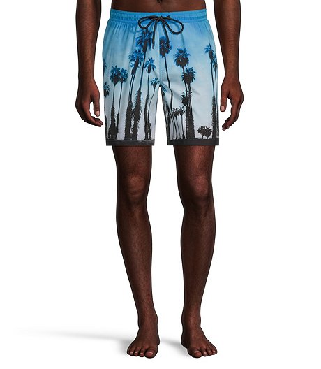 Men's Photo Real Mid Rise Swim Shorts - Blue Print