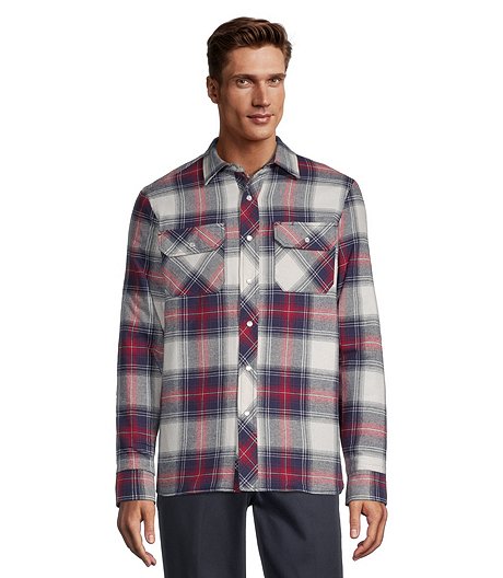 Men's Snap-Front Plaid Quilted Flannel Work Shirt | Mark's