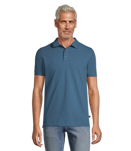 Men's 50 Wash Stretch Short Sleeve Modern Fit Pique Polo Shirt