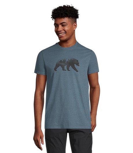 Men's Bear Graphic Short Sleeve Crewneck T Shirt