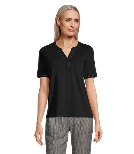 Women's Semi-Fitted Y-Neck T Shirt