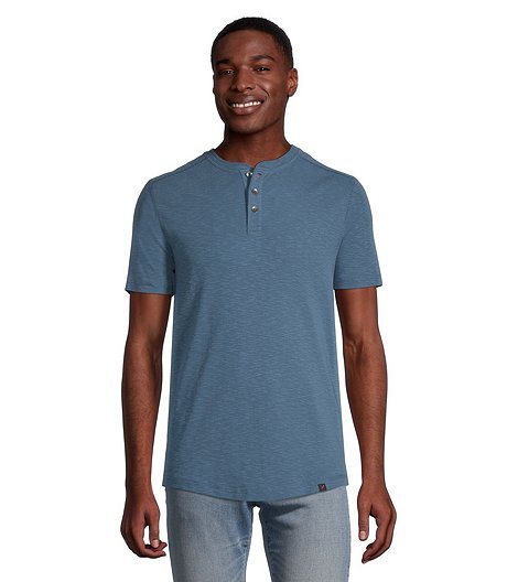 Men's Short Sleeve Cotton Slub Henley Shirt