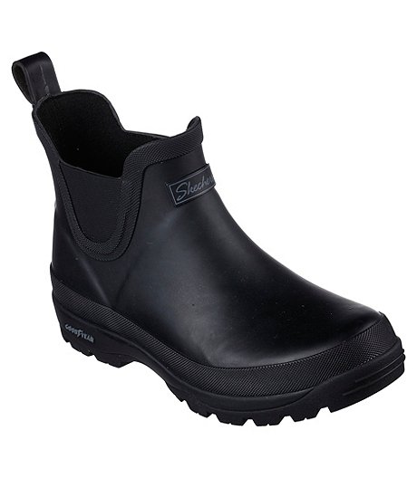 Women's Rugged Waterproof Rubber Rain Boots - Black
