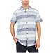 Men's Striped Short Sleeve Modern Fit Casual Cotton Shirt