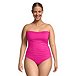Women's One Piece Ruched Convertible Bandeau Swim Suit with Removable Straps