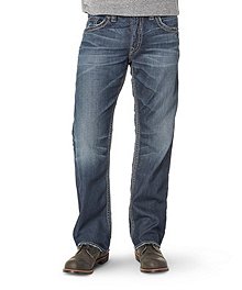 Silver® Jeans Co. Men's Gordie EMC Denim Loose Fit Straight Leg Jeans - Dark Wash