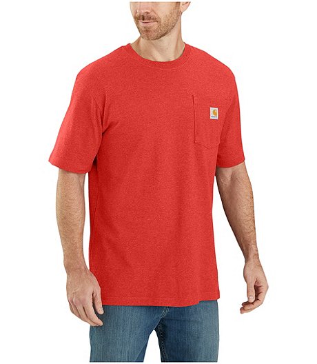 Men's Loose Fit Soft Jersey Knit Chest Pocket Crewneck T Shirt