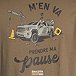 Men's Prendre Ma Pause Crewneck Ultrasoft Cotton Work T Shirt