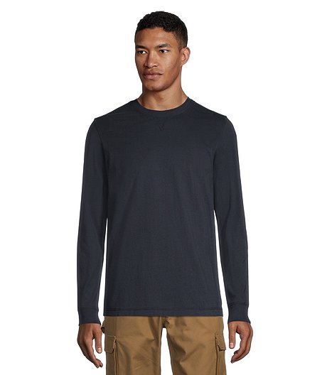 Men's Long Sleeve Crewneck Ultrasoft Cotton Work T Shirt