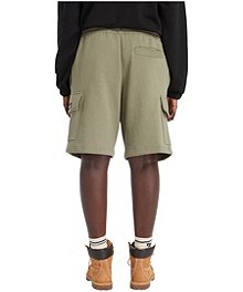 Timberland Men's Mid Rise Relaxed Fit Woven Patch Fleece Cargo Shorts