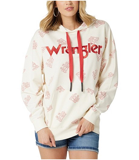 Women's Retro All Over Print Hoodie Sweatshirt