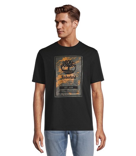 Men's Square Camo Crewneck Cotton T Shirt