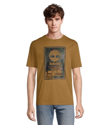 Men's Square Camo Crewneck Cotton T Shirt
