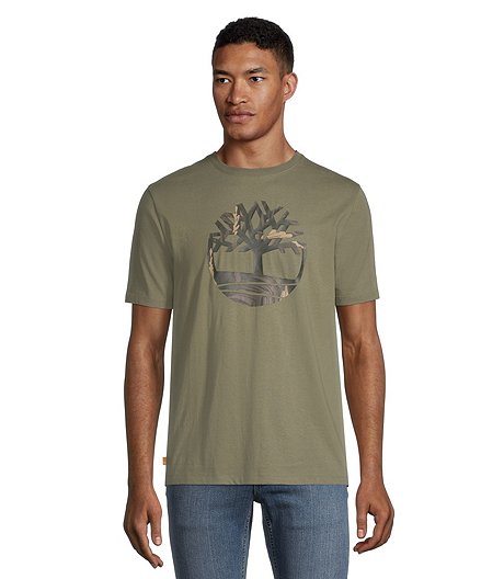 Men's Tree Camo Crewneck Cotton T Shirt
