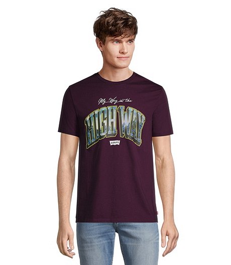 Men's Highway Graphic Crewneck Cotton T Shirt