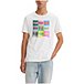 Men's Grid Logo Graphic Crewneck Cotton T Shirt
