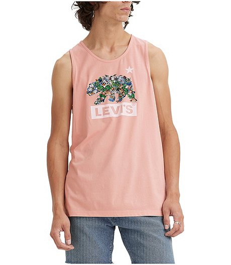 Men's Bear Graphic Relaxed Fit Cotton Tank Top