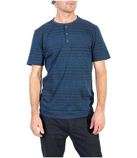 Men's Short Sleeve Striped Henley Shirt