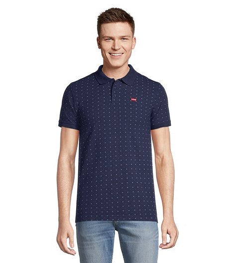 Men's Short Sleeve Printed Cotton Polo Shirt