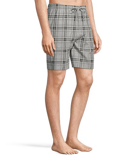 Men's Plaid Elastic Drawstring Lounge Shorts