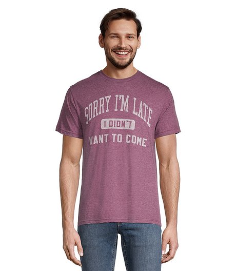 Men's Sorry I'm Late Crewneck Graphic T Shirt