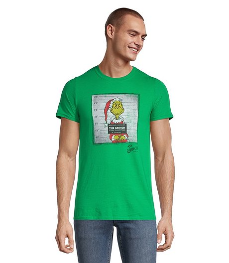 Men's Holiday Grinch Graphic Crewneck T Shirt