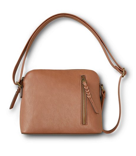 Women's Front Zip Crossbody Bag With Adjustable Strap