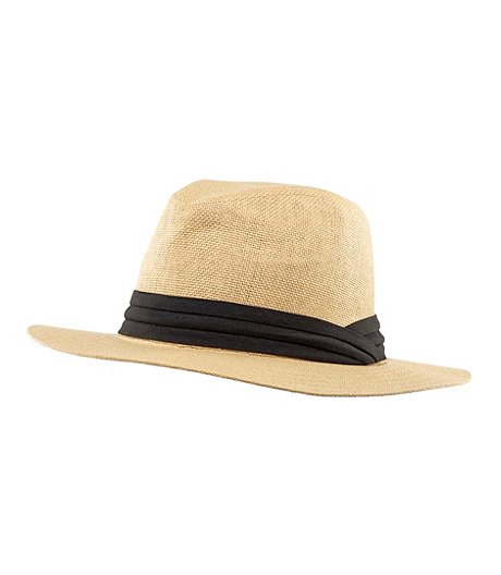Women's Straw Hat with Black Ribbon Band