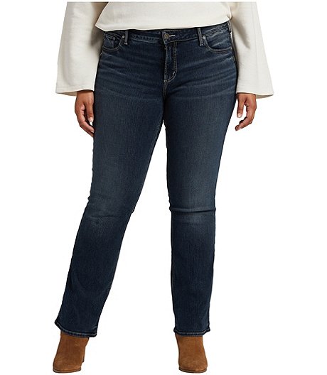 Women's Curvy Elyse Mid Rise Slim Bootcut Jeans