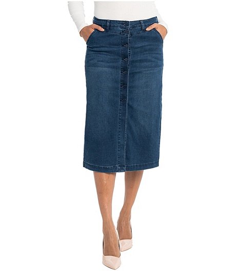 Women's Wendy Buttoned Long Jean Skirt - ONLINE ONLY