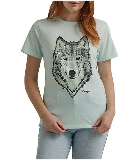Women's Wolf Graphic Slim Fit Crewneck T Shirt