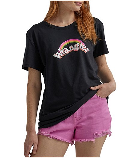 Women's Rainbow Graphic Loose Fit Crewneck T Shirt