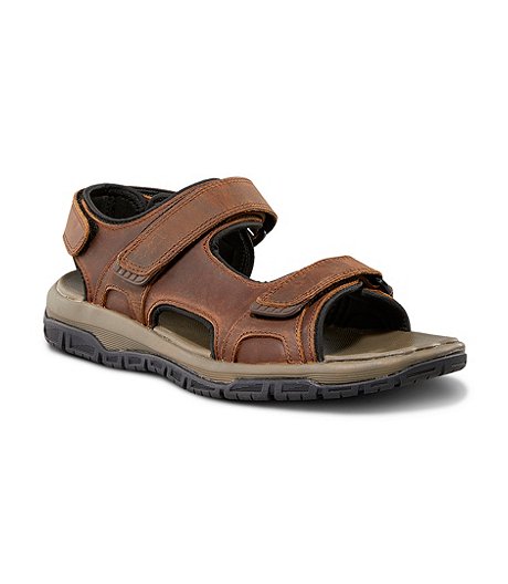 Men's Sacramento Nestfit Freshtech 3-Strap Sandals - Dark Brown