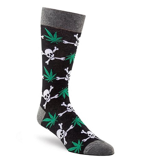 Men's Marijuana Pattern Casual Crew Socks