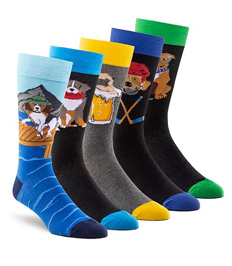 Men's Novelty Dog Boxed Casual Socks