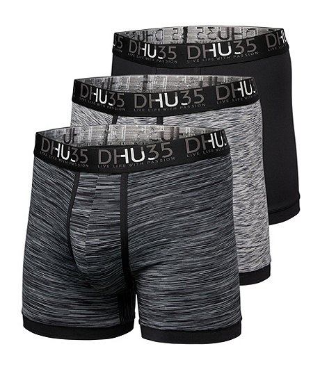 Men's 3 Pack Microfibre Heat Press Trunk Briefs Underwear