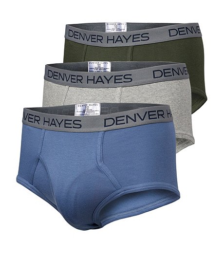 Men's 3 Pack Solid Basic Briefs Underwear