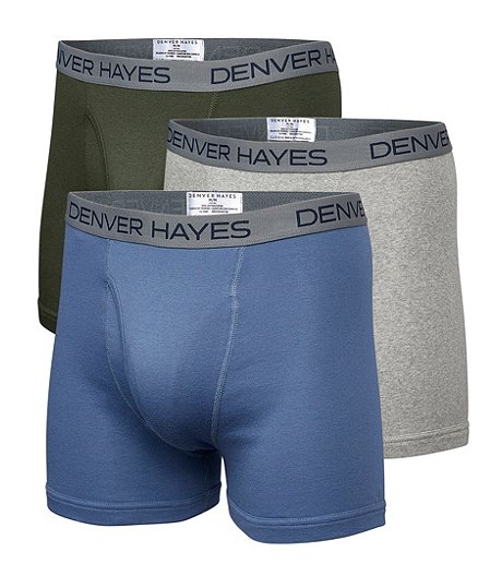 Men's 3 Pack Solid Boxer Briefs Underwear