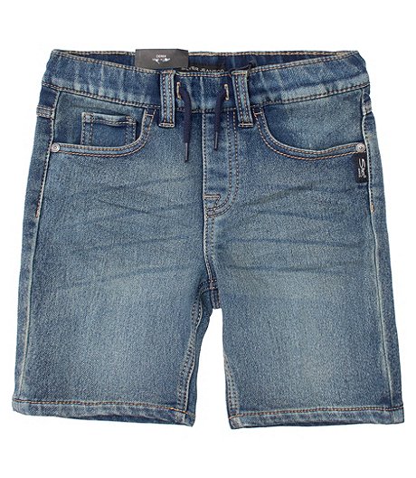 Youth Boy's Knit Denim Pull-On Shorts - Light Wash