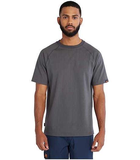 T-shirt de travail en coton à col ras du cou avec logo réfléchissant pour hommes