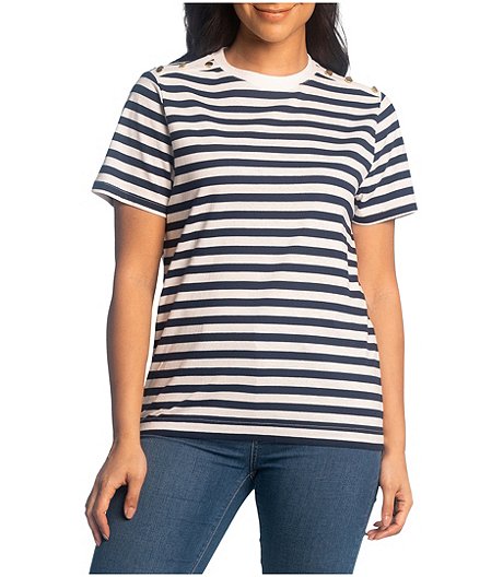 Women's Selena Crewneck Relaxed Fit Striped Top
