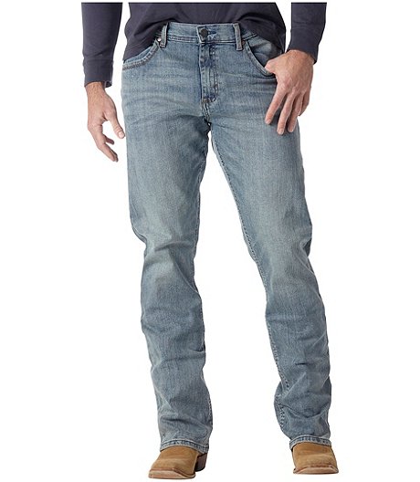 Men's Retro Mid Rise Slim Bootcut Stretch Denim Jeans