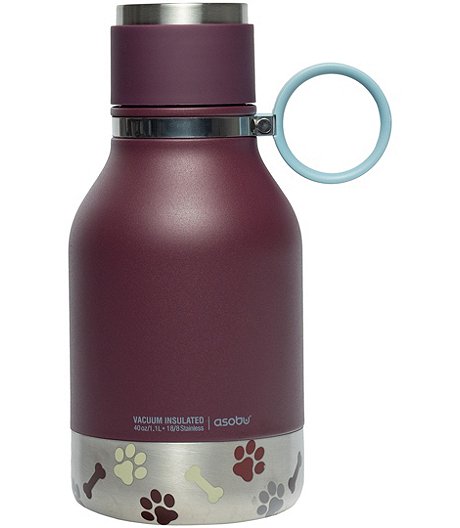 Dog Stainless Steel Water Bottle with Detachable Bowl 33 oz 